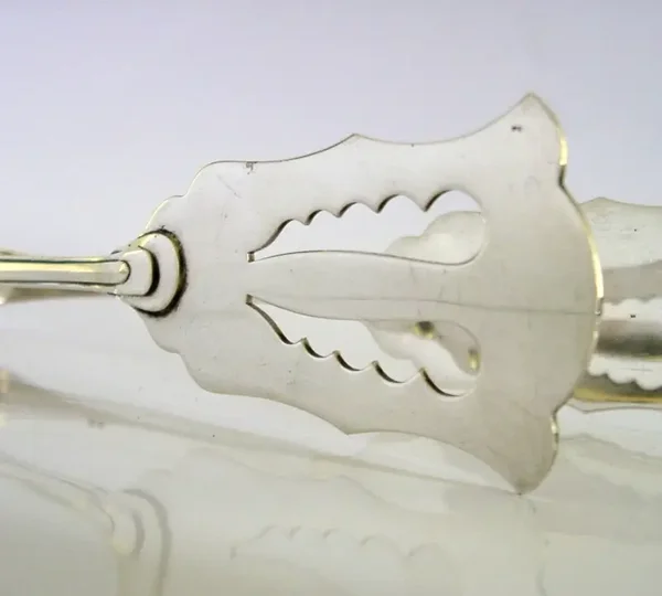 HEAVY 166g ITALIAN 800 SOLID SILVER SANDWICH VEGETABLE SERVING TONGS 1950 ITALY
