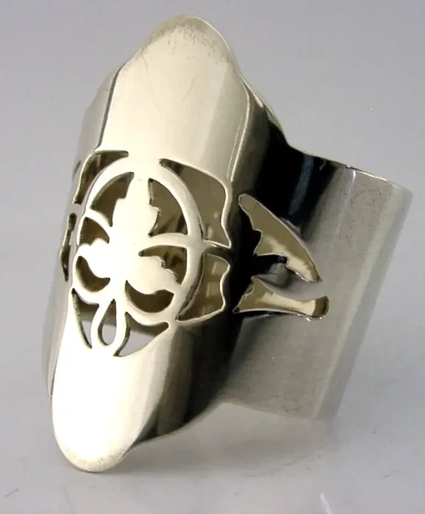 HEAVY 33g LEAF PIERCED ART DECO STERLING SILVER NAPKIN RING 1943