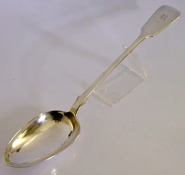 RARE 124g EXETER SOLID STERLING SILVER BASTING SPOON 1865 ANTIQUE