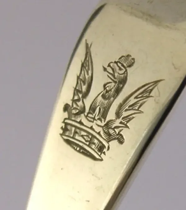 STERLING SILVER CALLIS FAMILY CRESTED BOILED EGG SPOON 1906 ANTIQUE