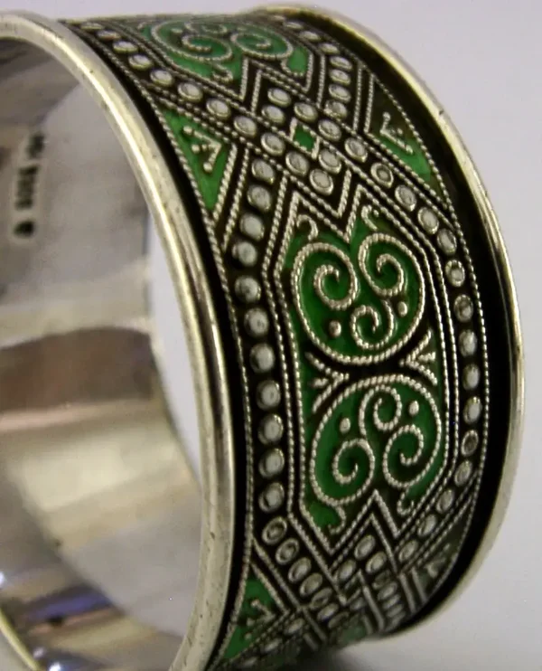 NORWEGIAN STERLING SILVER ENAMEL NAPKIN RING c1900 ANTIQUE 32g NORWAY MH