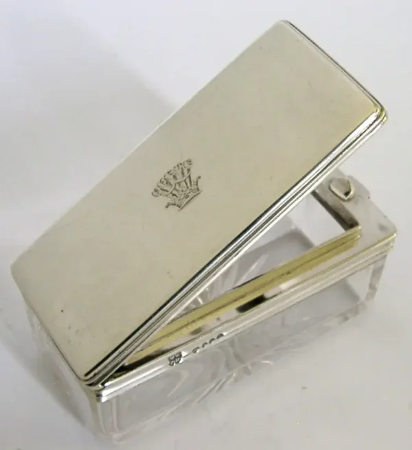 ANTIQUE STERLING SILVER BURKE or BUTLER FAMILY CRESTED TRAVELLING INKWEL 1864
