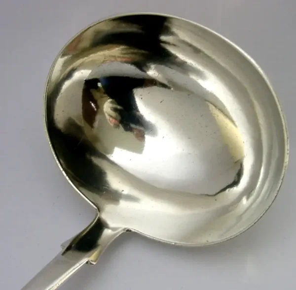 HUGE 220g SCOTTISH VICTORIAN SOLID STERLING SILVER SERVING LADLE 1846 ANTIQUE