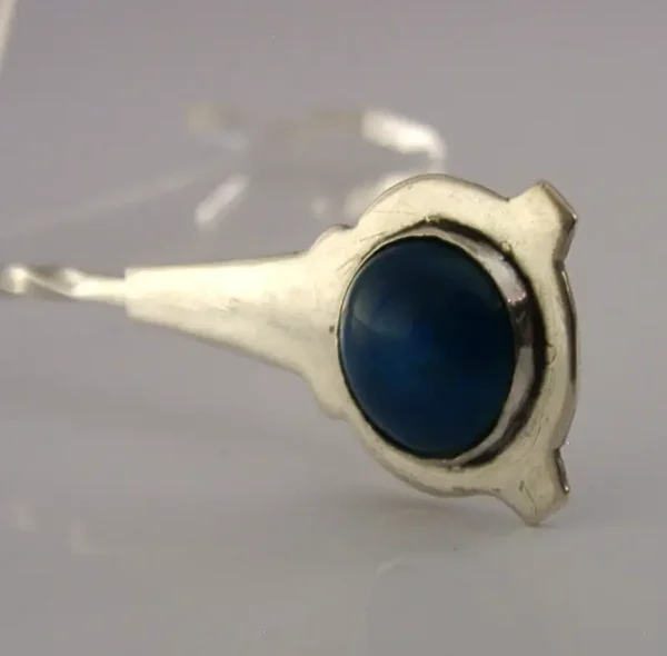 STERLING SILVER PLANISHED ARTS & CRAFTS ENAMEL CADDY SPOON 1940
