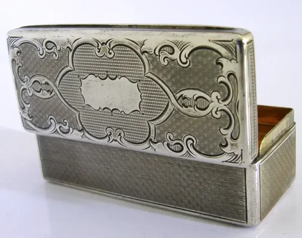 BEAUTIFUL AUSTRO-HUNGARIAN SOLID SILVER BOX c1840 ANTIQUE 80g