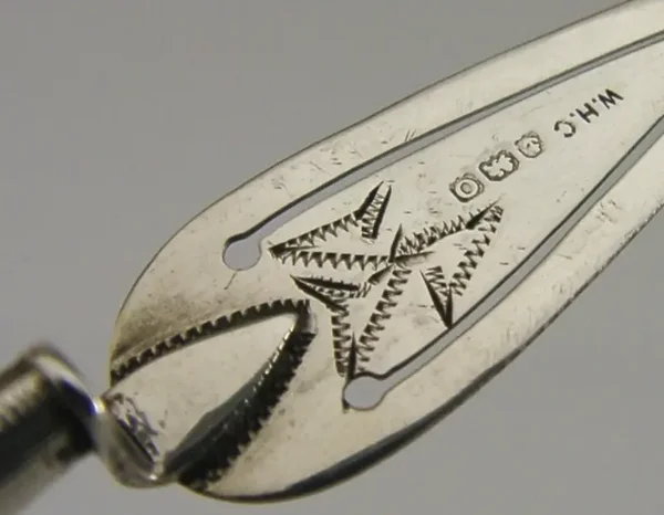 ISLE of MAN ANTIQUE 1913 STERLING SILVER MOTHER of PEARL BOOKMARK PAGE MARKER