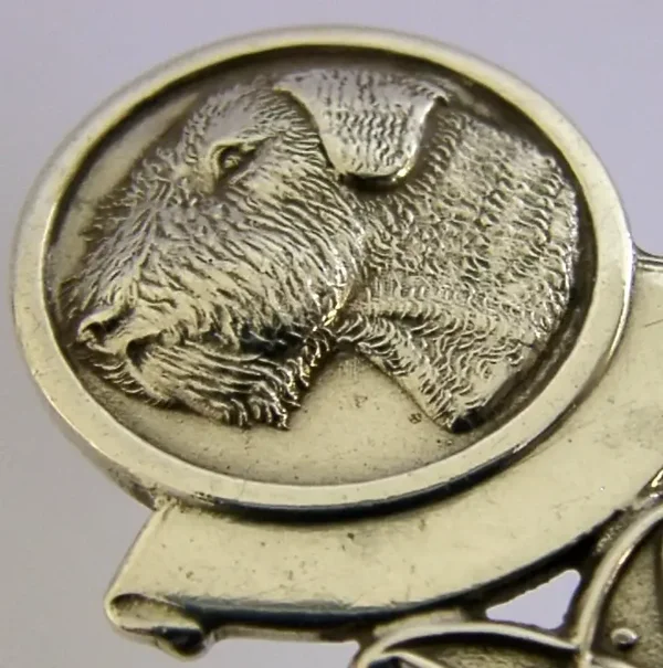 ENGLISH STERLING SILVER DOG SPOON AIREDALE TERRIER 1934 ANIMAL ANTIQUE