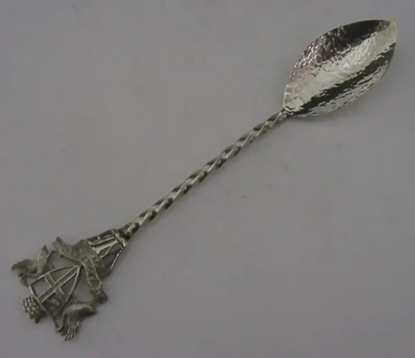 HAND MADE AUSTRLIAN SOLID STERLING SILVER PERTH SOUVENIR SPOON c1950s PLANISHED