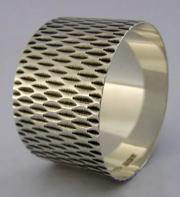 RETRO MID CENTURY MODERN STERLING SILVER NAPKIN RING 1973