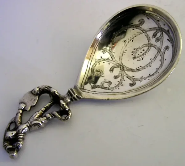 1903 GEORGE & THE DRAGON SOLID SILVER BAPTISM CHRISTENING SPOON ANTIQUE