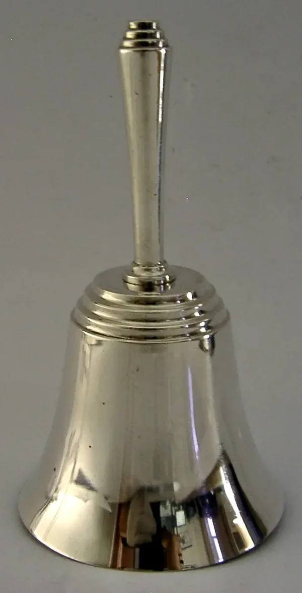 STYLISH STERLING SILVER TABLE DESK RECEPTION BAR BELL 1979 DESK ITEM 98g