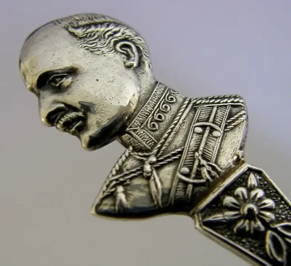 BOER WAR GENERAL STERLING SILVER MILITARY SPOON 1899 ANTIQUE MILITARY SOUVENIR