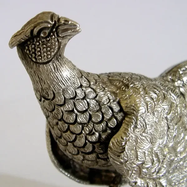 HEAVY 200g STERLING SILVER PHEASANT BIRD FIGURE 1998 HUNTING SHOOTING ANIMAL