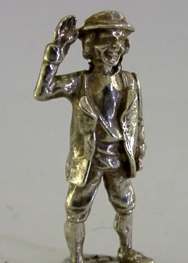 SOLID CAST STERLING SILVER CAPTAIN CUTTLE CHARLES DICKENS FIGURE 1976 40g