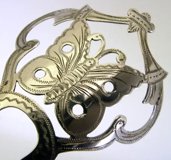 ENGLISH STERLING SILVER BUTTERFLY HAIR SLIDE COMB ANTIQUE 1905 WEDDING