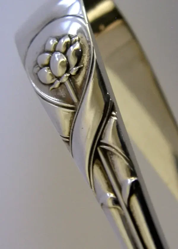 1906 STERLING SILVER ART NOUVEAU SUGAR TONGS ENGLISH ANTIQUE