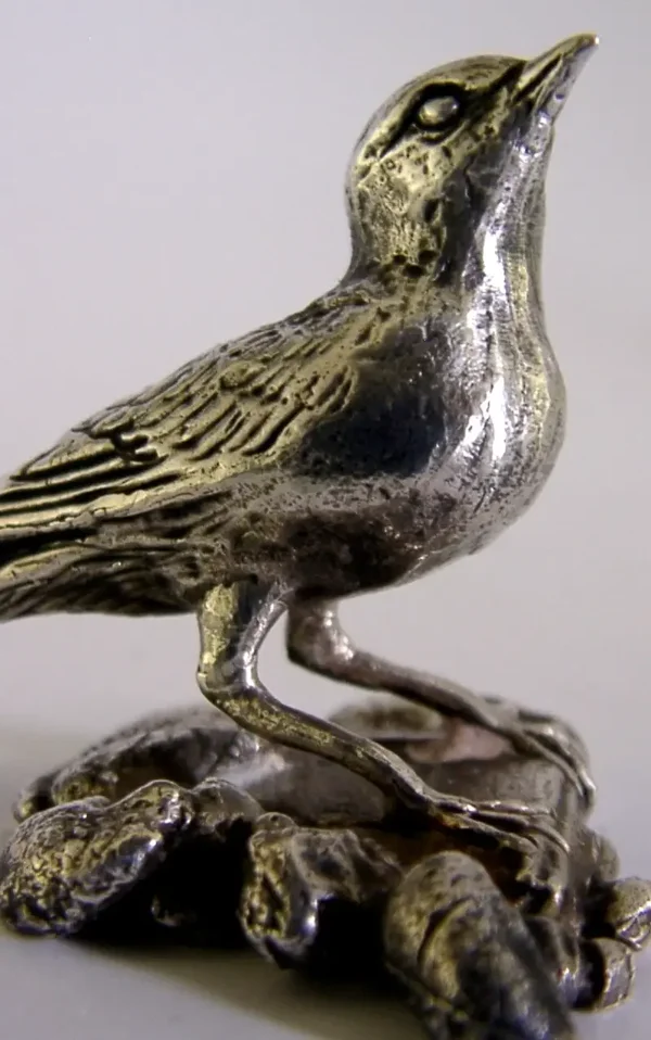 STERLING SILVER PAUL EATON BIRD DIPPER or WAGTAIL 1988 DESIGNER ANIMAL