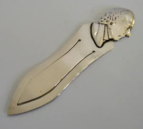 HANS CHRISTIAN ANDERSEN RARE DANISH ANTIQUE 830 SILVER BOOKMARK PAGE MAKER c1910