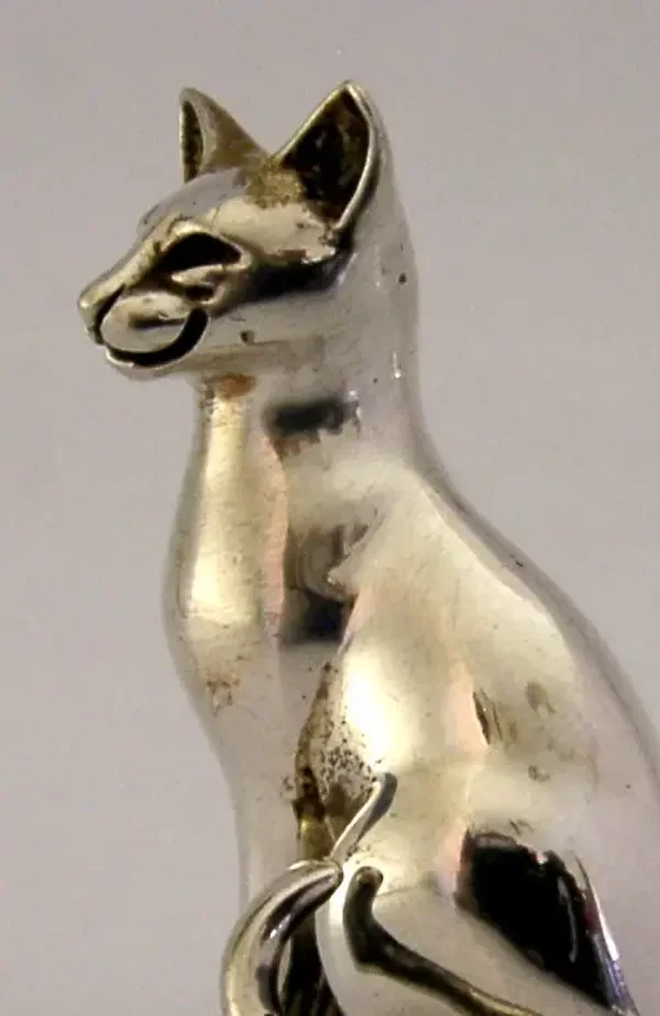 PRETTY STERLING SILVER CAT FIGURE LONDON 1997 ANIMAL 18g