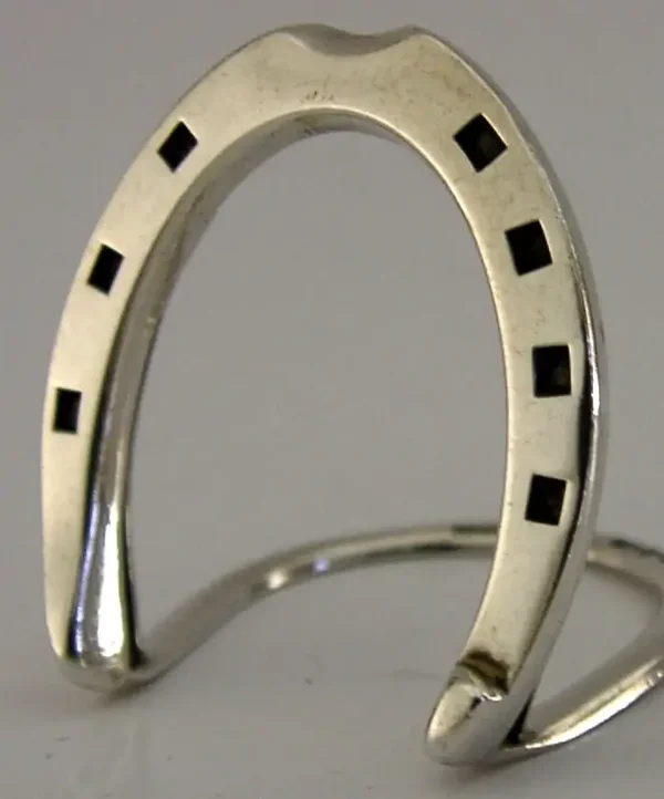 CHESTER ANTIQUE STERLING SILVER HORSESHOE MENU HOLDER 1900 HUNTING RIDING 1903