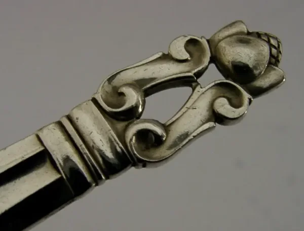 GEORG JENSEN STERLING SILVER ACORN PATTERN FORK c1930 ART DECO 42g