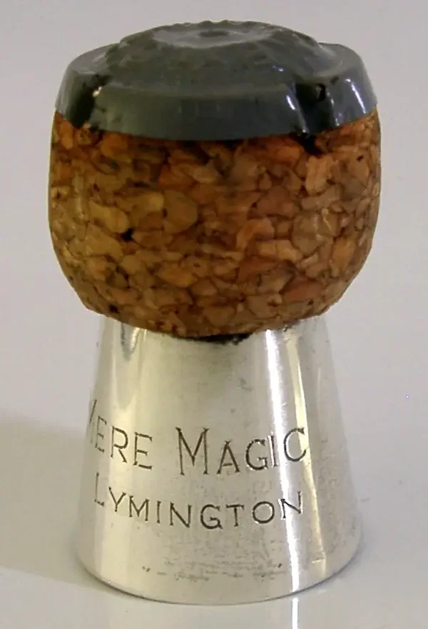 STERLING SILVER MOUNTED CHAMPAGNE CORK 1979 NAVAL SHOW GOSPORT MERE MAGIC