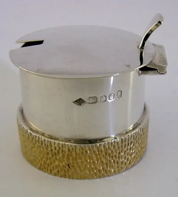 RICHARD GEERE STERLING SILVER GILT MUSTARD POT 1977 MID CENTURY MODERN DESIGNER
