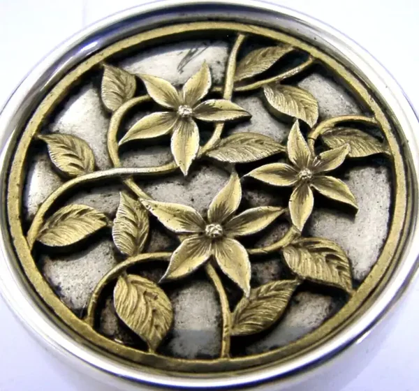 MID CENTURY STERLING SILVER FLOWER TRINKET BOX 1989 MODERNIST 54g