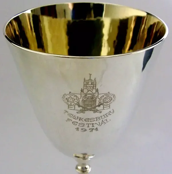 ARTS & CRAFTS TEWKESBURY STERLING SILVER WINE GOBLET CHALICE 1971 BARWARE 143g