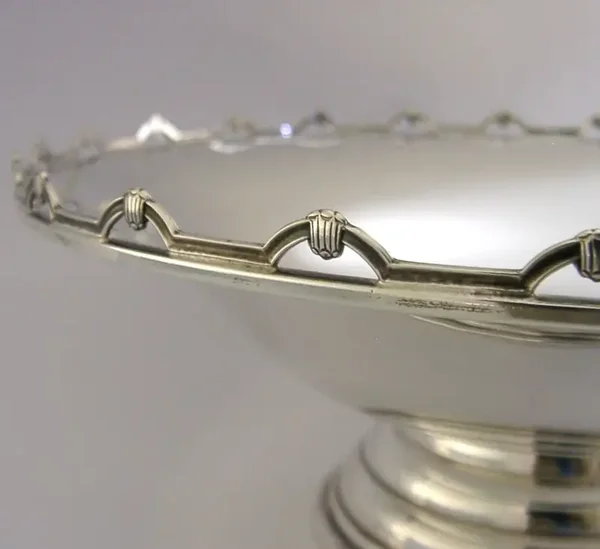 SUPERB HEAVY 338g ART DECO STERLING SILVER FRUIT BOWL ANTIQUE 1935 ENGLISH MINT