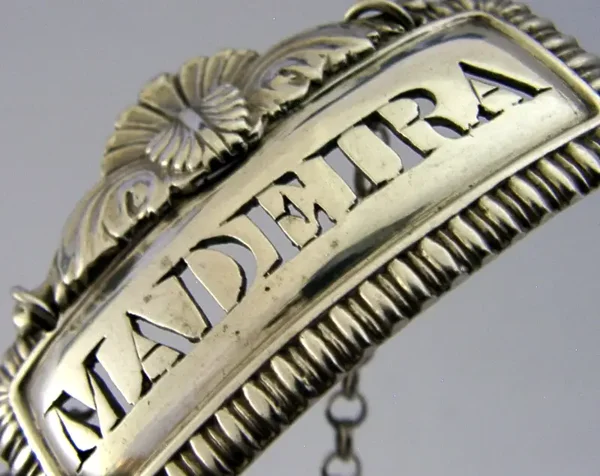 ANTIQUE CAST GEORGIAN STERLING SILVER MADEIRA LABEL 1816 BARWARE