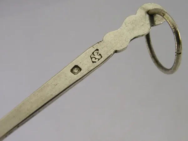 UNUSUAL c1840 FRENCH 11 inch STERLING SILVER SKEWER ANTIQUE