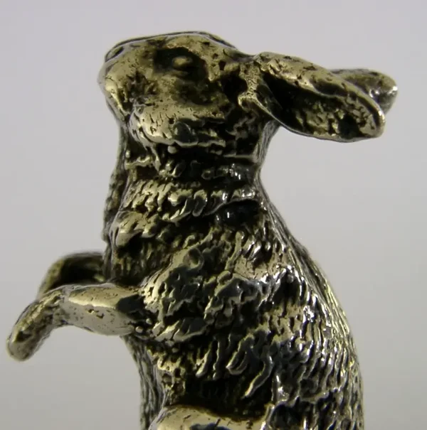HEAVY 55g STERLING SILVER RABBIT HARE ANIMAL FIGURE 1979 ENGLISH