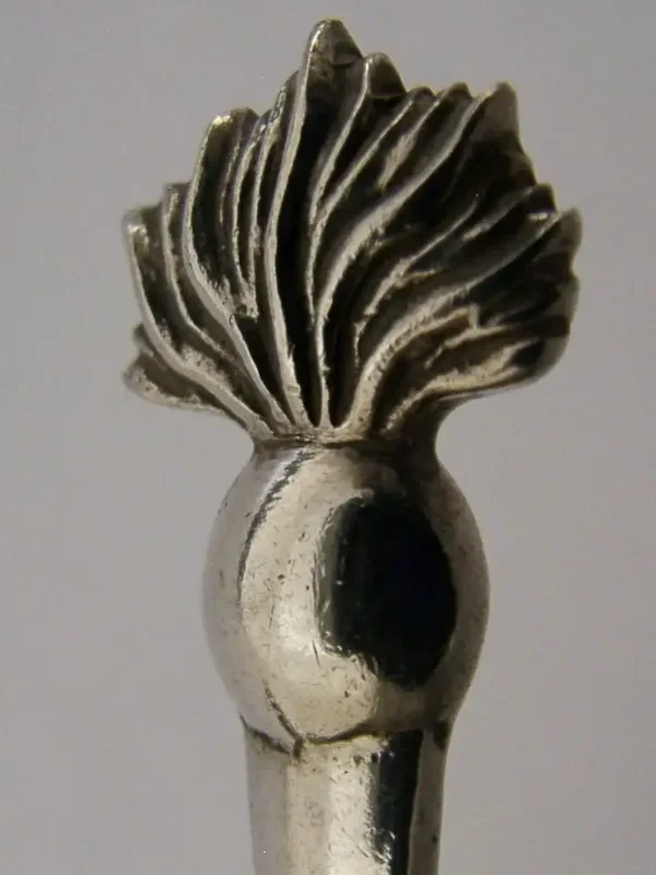 WWI ROYAL ARTILLERY or FUSILIERS STERLING SILVER MILITARY SPOON 1917 ANTIQUE