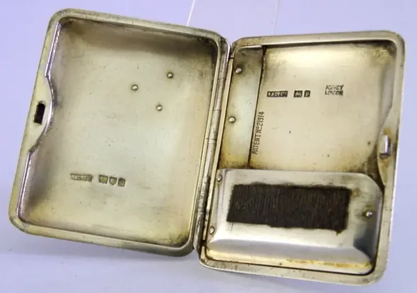 RARE ASPREY ENGLISH STERLING SILVER SLIDING VESTA MATCH CASE 1910 ANTIQUE 42g