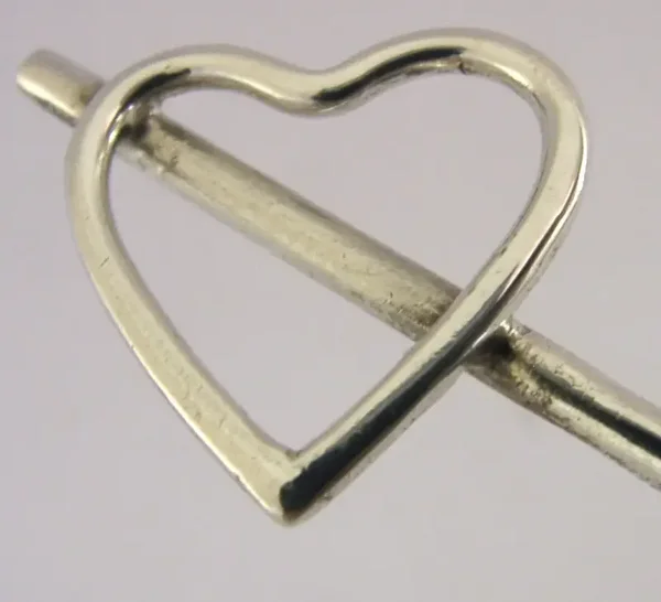 ARTS & CRAFTS STERLING SILVER LOVE HEART LOVE SPOON 1903 ANTIQUE PLANNISHED