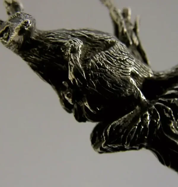 HAND MADE AUSTRLIAN STERLING SILVER KANGAROO & JOEY ANIMAL SPOON LIBUCHA c2000