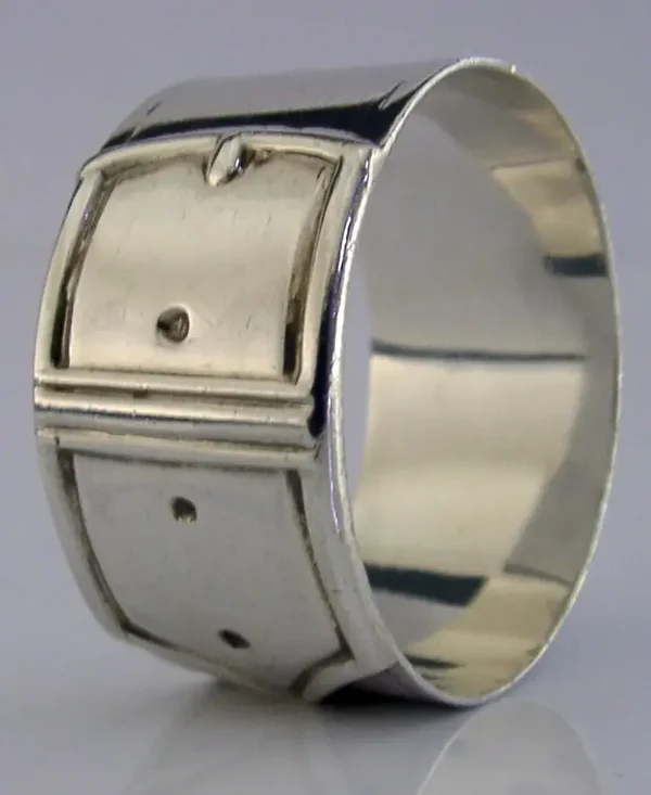 RARE ENGLISH VICTORIAN STERLING SILVER CUFF BELT NAPKIN RING 1890 ANTIQUE