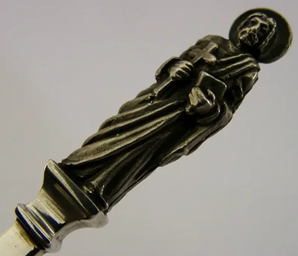 34g PHILIP PATRON SAINT of BAKERS & CHEFS STERLING SIVER APOSTLE SPOON 1977