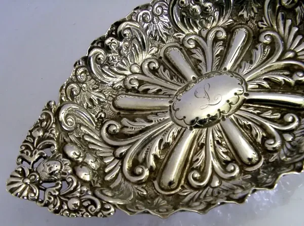 BEAUTIFUL 110g ENGLISH VICTORIAN STERLING SILVER DISH BOWL 1900 ANTIQUE