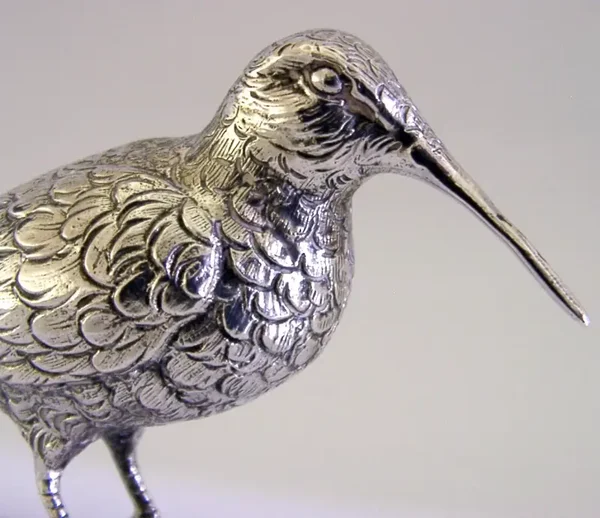 GOOD SIZE 3.75 inch 830 SILVER WOODCOCK BIRD FIGURE c1940 HUNTING SHOOTING 68g