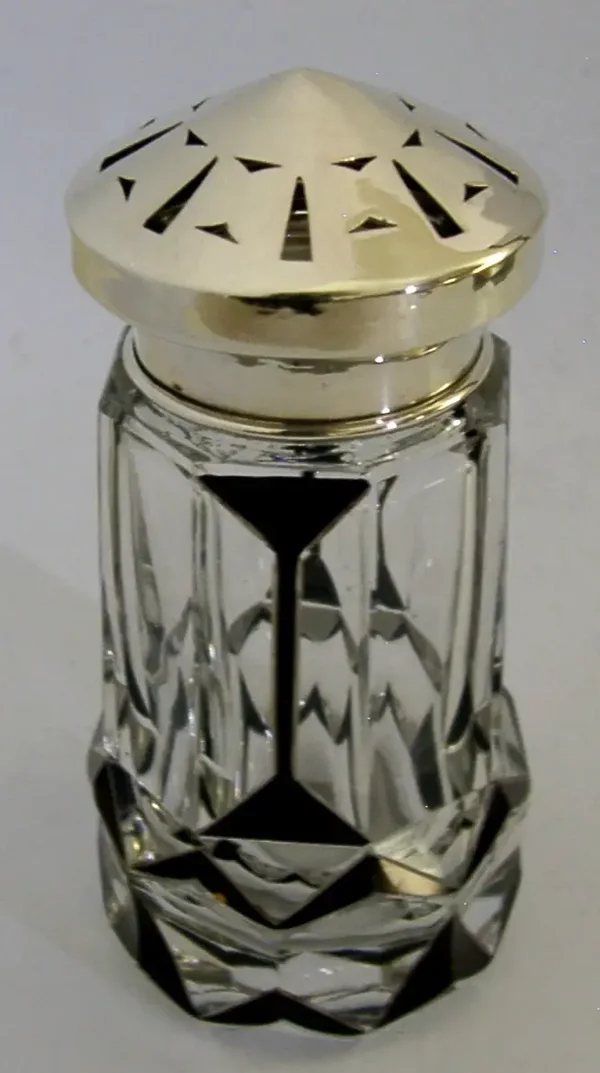 ART DECO STERLING SILVER ENAMEL SUGAR CASTER ANTIQUE 1936