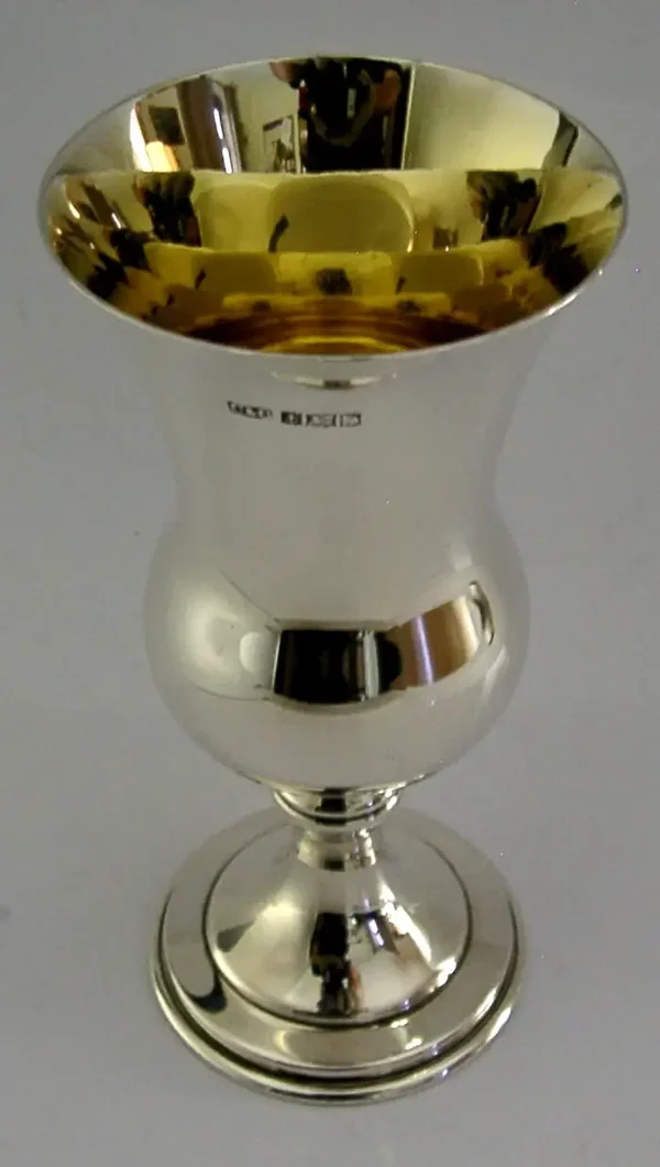 ENGLISH STERLING SILVER WINE GOBLET CHALICE CUP 1967 BARWARE 100g