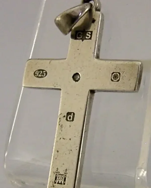 ENGLISH SOLID STERLING SILVER CRUCIFIX CROSS PENDANT 2003 RELIGIOUS