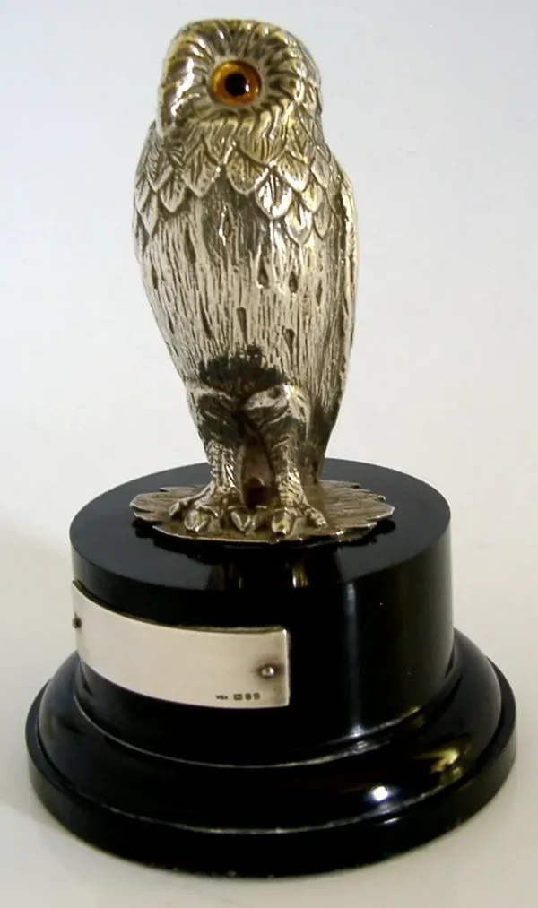 RARE SOLID STERLING SILVER OWL TROPHY FIGURE 1978 ANIMAL 178g BIRD