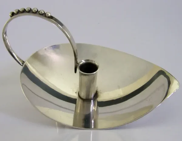 GEOFFREY BELLAMY STERLING SILVER CHAMBERSTICK CANDLE HOLDER 1957 MID CENTURY