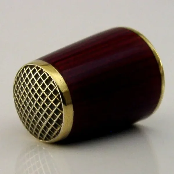 SUPERB DAVID ANDERSEN STERLING SILVER ENAMEL RED SEWING THIMBLE c1940 NORWAY