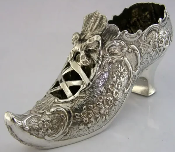 RARE LARGE HANAU STERLING SILVER SHOE DISH 1906 ANTIQUE 82g ENGLISH IMPORT