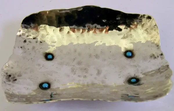 RARE CHARLES HORNER CAST STERLING SILVER ARTS & CRAFTS TURQUOISE DISH 1888