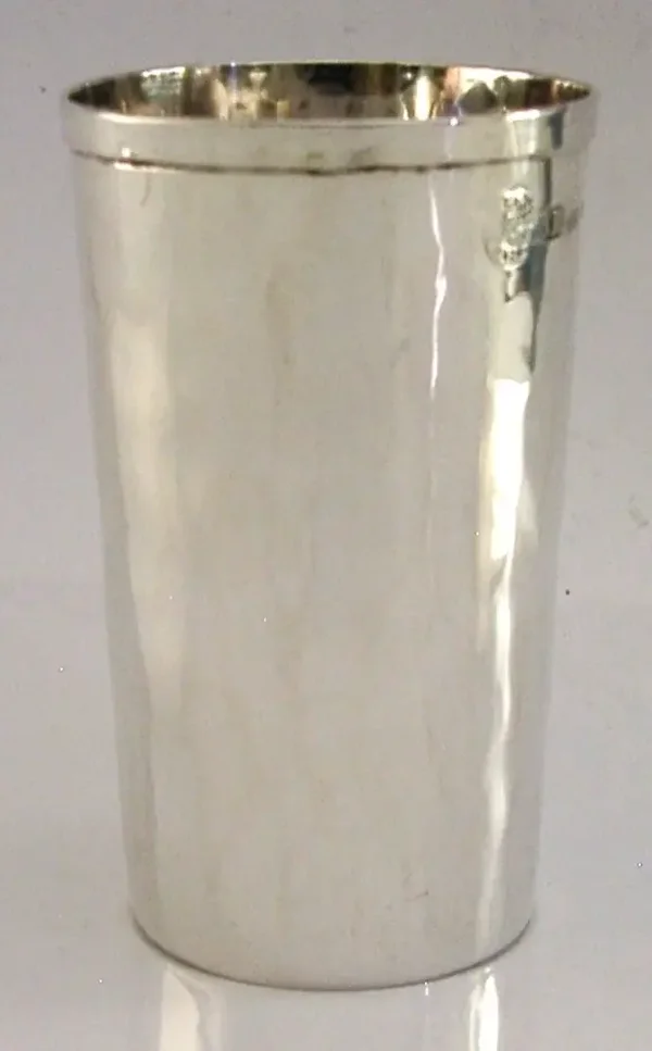BRANDIMARTE ITALIAN DESIGNER STERLING SILVER BEAKER CUP c1980 62g PLANNISHED